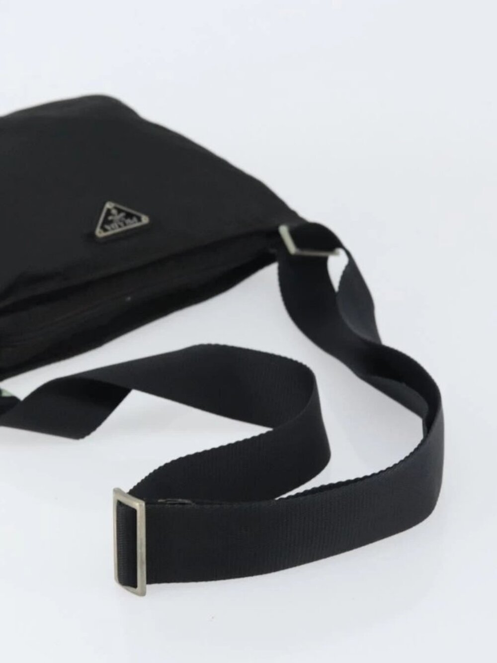 PRADA Shoulder Bag Nylon Black Silver Auth 156927 - Picture 8 of 16